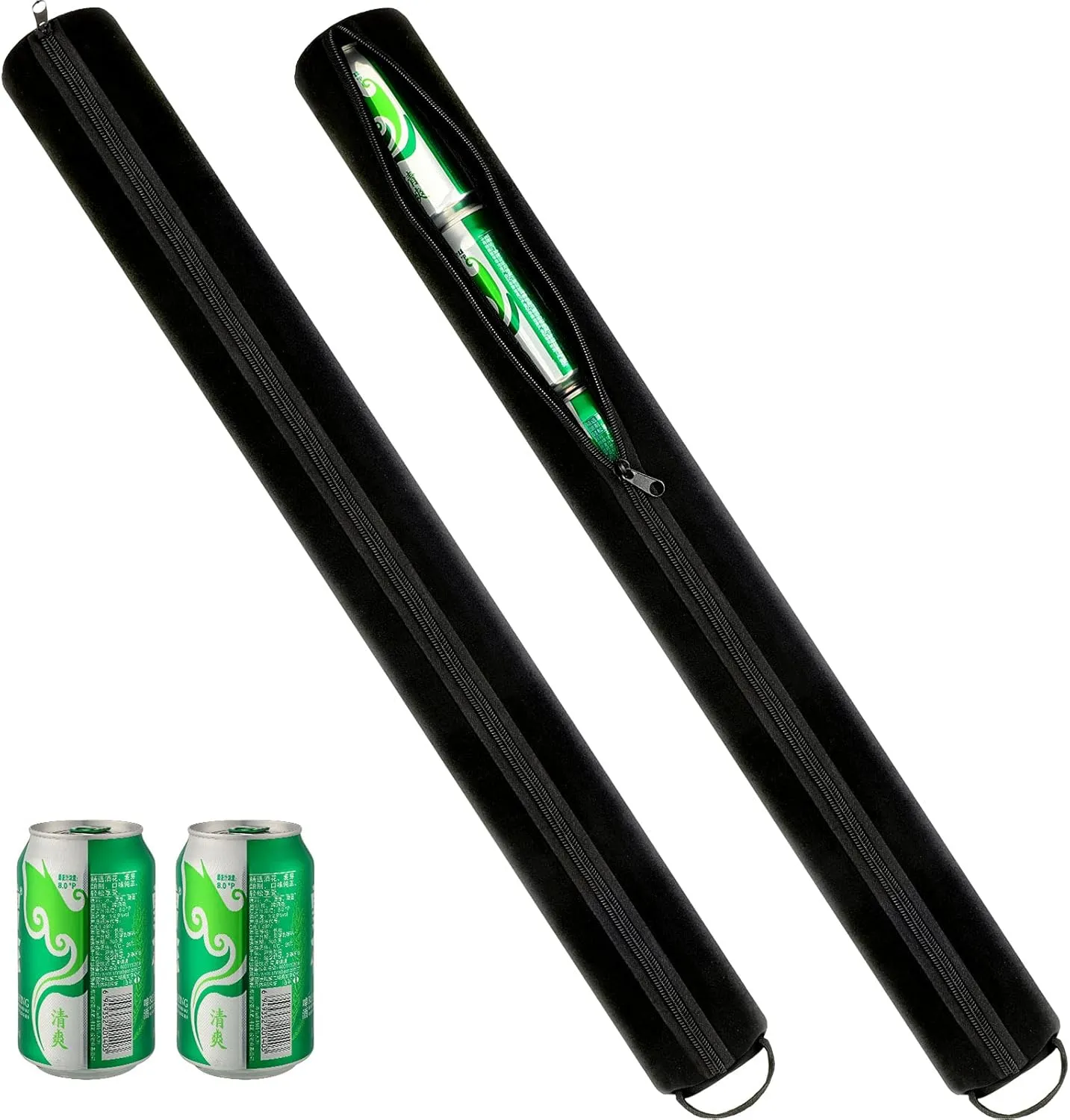 2 Pieces 6-can Insulated Cooler Sleeve Beer Cooler Tube Black Hold Golf Bag Insulated Beer for Golfing, Beach Days, Picnic, Traveling and More(Simple Style)