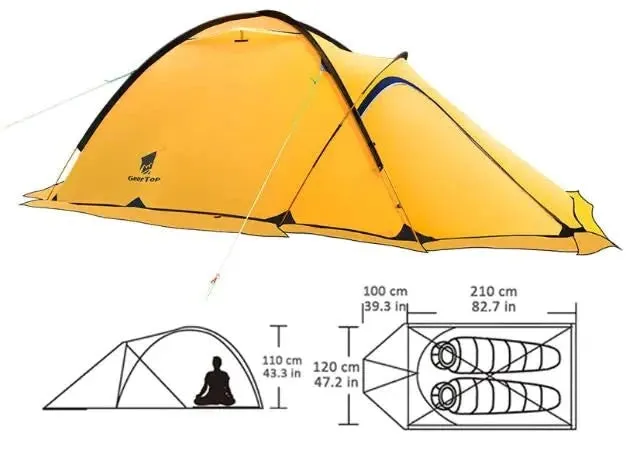 2 Waterproof Layer and to Global reach for Season Red in Persons Ultralight Camping 3000 Shelter Yellow 4 3.5KG Buy-more-save-more with Tent Available Index 5000MM Army Waterproof Green Double