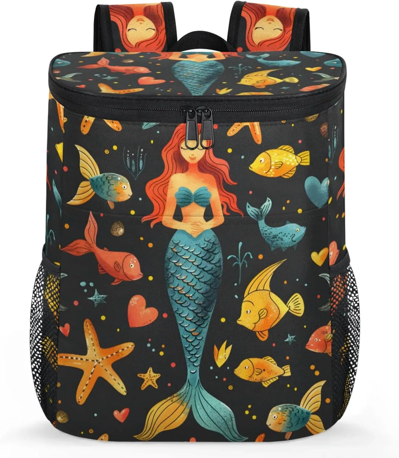 20-Hour Insulated Backpack Cooler Beautiful Mermaid Leakproof Cooler Bag Portable Cooler Backpack