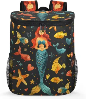 20-Hour Insulated Backpack Cooler Beautiful Mermaid Leakproof Cooler Bag Portable Cooler Backpack