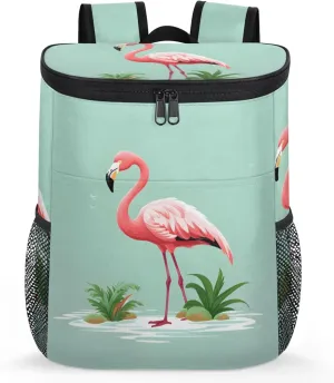 20-Hour Insulated Backpack Cooler Waves Abstract Leakproof Cooler Bag Portable Cooler Backpack