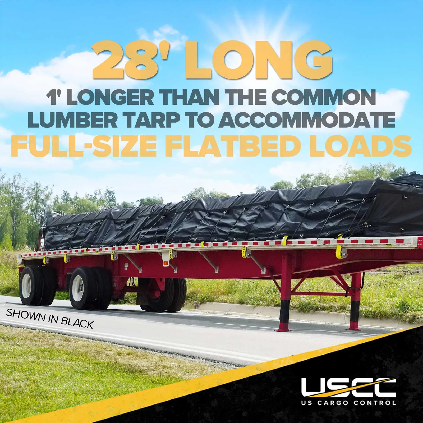 20' x 28' Heavy Duty Lumber Tarp | 6' Drop & Flap - 18 oz. Blue Tarp