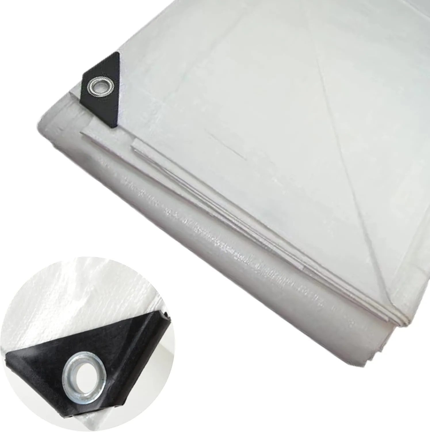 20' x 40' White Heavy Duty Tarp - All Purpose, Waterproof Heavy-Duty Protection/Coverage Tarp, Laminated Coating on Both Sides, UV Blocking Protective Cover, Industrial Strength - by ATE Pro. USA