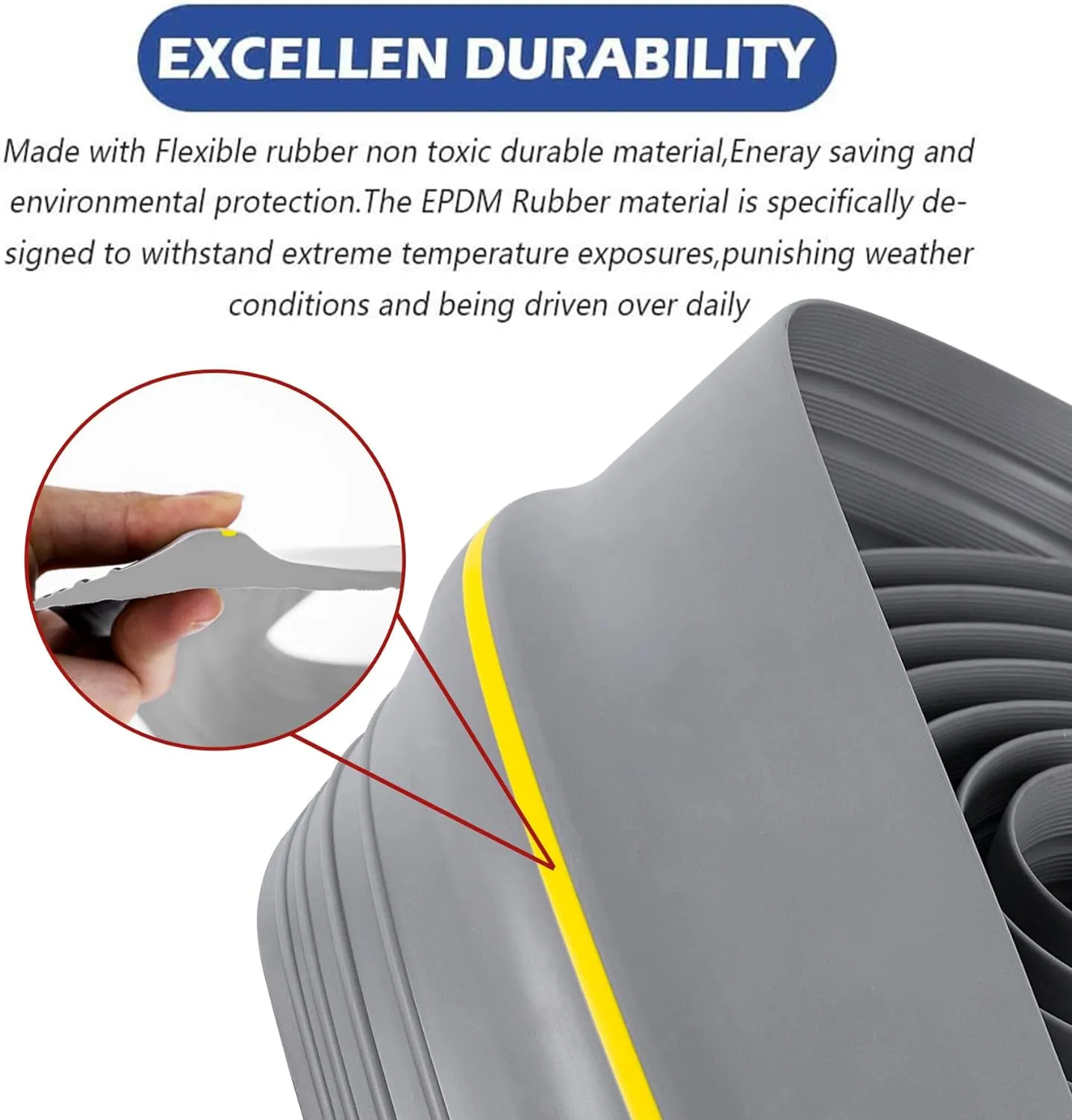 20Ft/6M Universal Garage Threshold Seal Strip, Garage Door Bottom Weatherproof Strip Rubber DIY Weather Stripping Replacement, Not Include Adhesive (Grey)