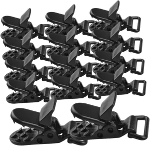 20Pcs Heavy Duty Tent Clips Weatherproof Tarp Fasteners for Outdoor Camping Awnings Caravans Boat Covers Durable Lock Grip for Secure Attachment and