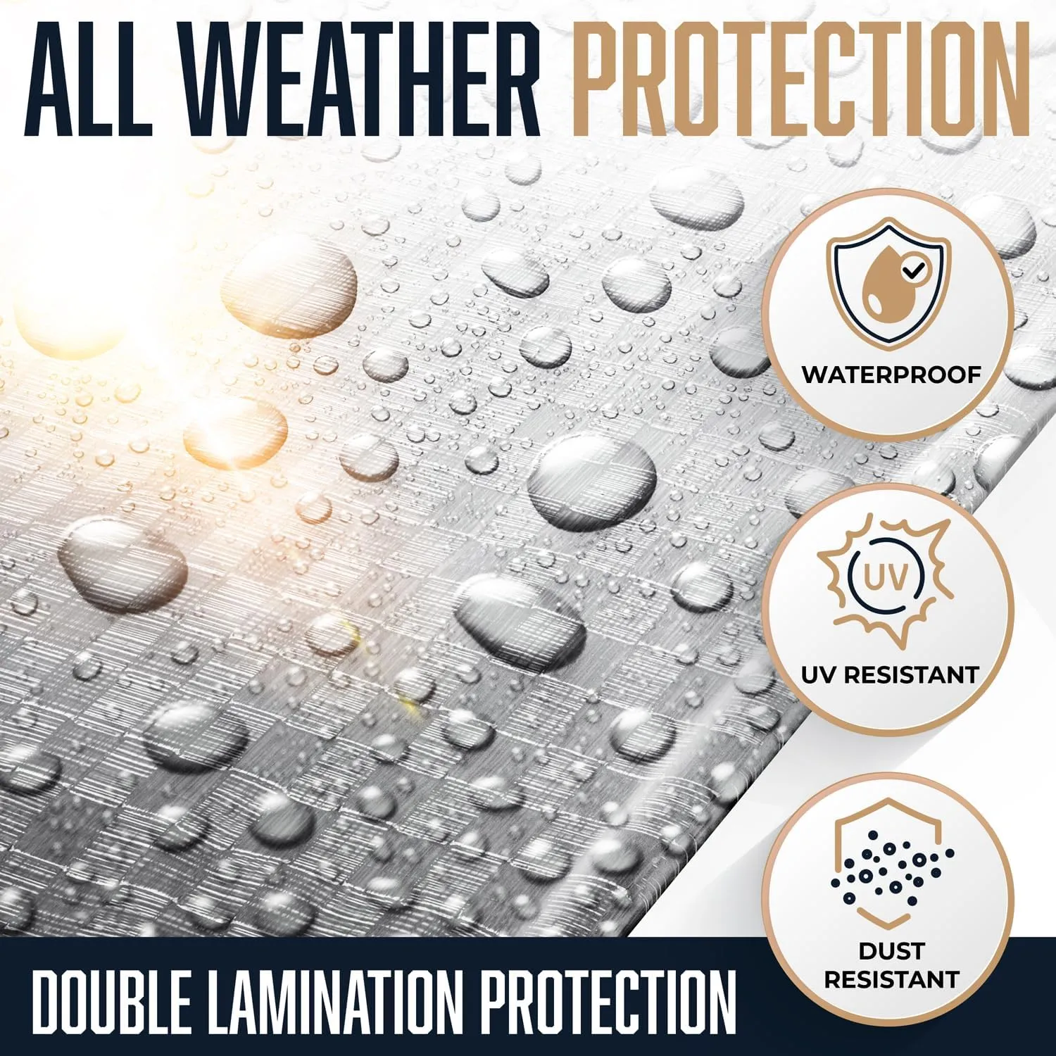 20x20 Heavy Duty Tarp, 10 Mil Thick, Waterproof, Tear & Fade Resistant, High Durability, UV Treated, Grommets Every 18 Inches. (Silver/Brown - Reversible) (20 x 20 Feet)