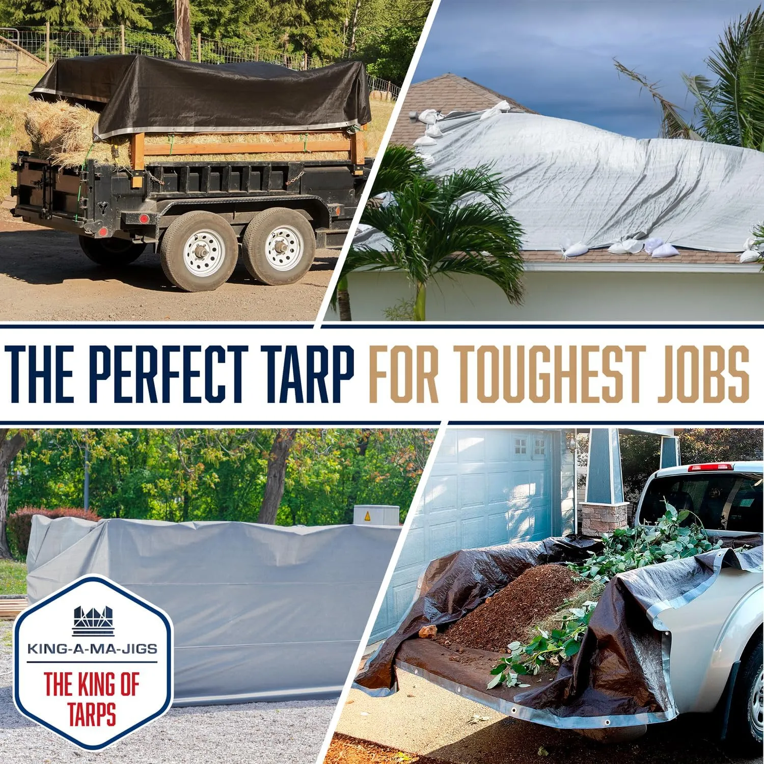 20x20 Heavy Duty Tarp, 10 Mil Thick, Waterproof, Tear & Fade Resistant, High Durability, UV Treated, Grommets Every 18 Inches. (Silver/Brown - Reversible) (20 x 20 Feet)