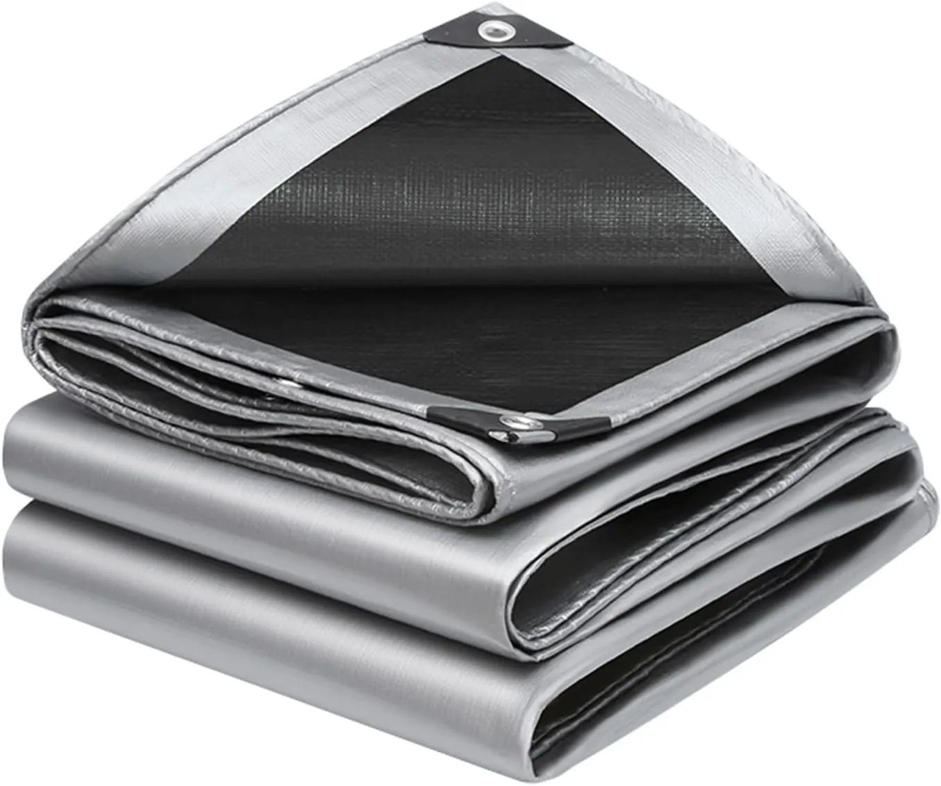 20x30Ft Tarps 16 MIL Poly Canopy Shelter Cover Tarp Reinforced Edges Waterproof UV Resistant, Tear and Color Fade Resistant, for Home, Boats, Cars, Camp, Outdoor Pool Silver Black