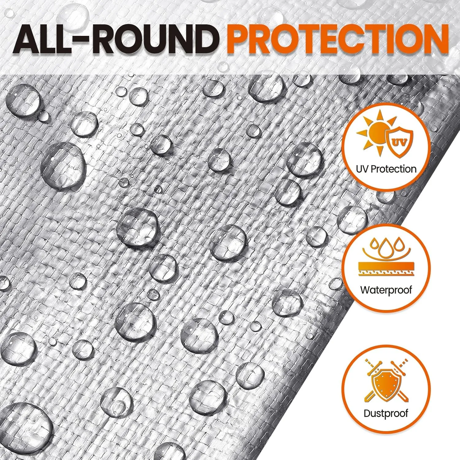 20x40 FT Tarp Waterproof, 16 Mil Tarps Heavy Duty Waterproof Multipurpose Protective Cover UV Resistant Rip & Tear Resistant Waterproof with Grommets Reversible for Home Boats Cars Camping