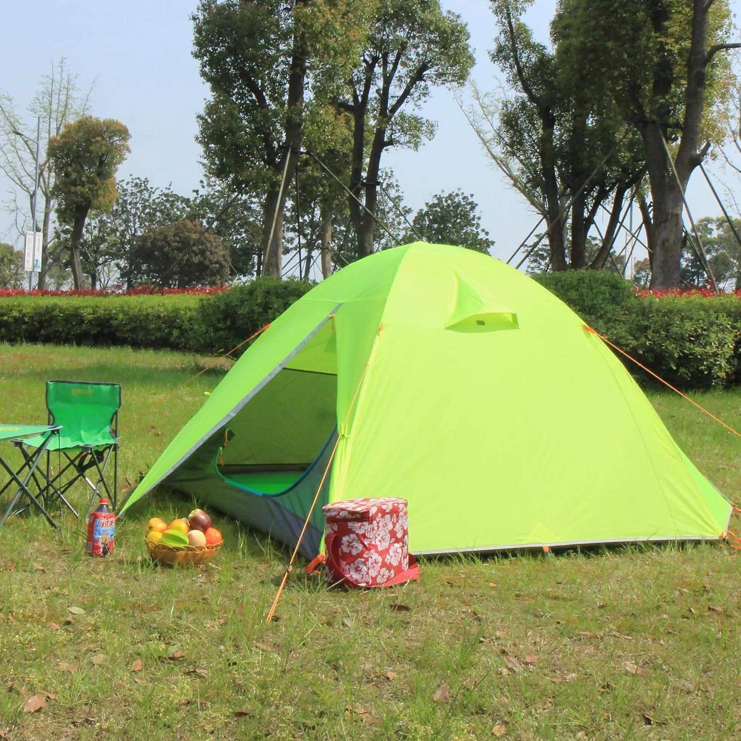 2/3 Person Camping Tent Backpacking Lightweight Tent Waterproof Windproof Aluminum Pole Two Doors Double Layer Easy Setup Portable for Outdoor Camping Hiking Beach Travel