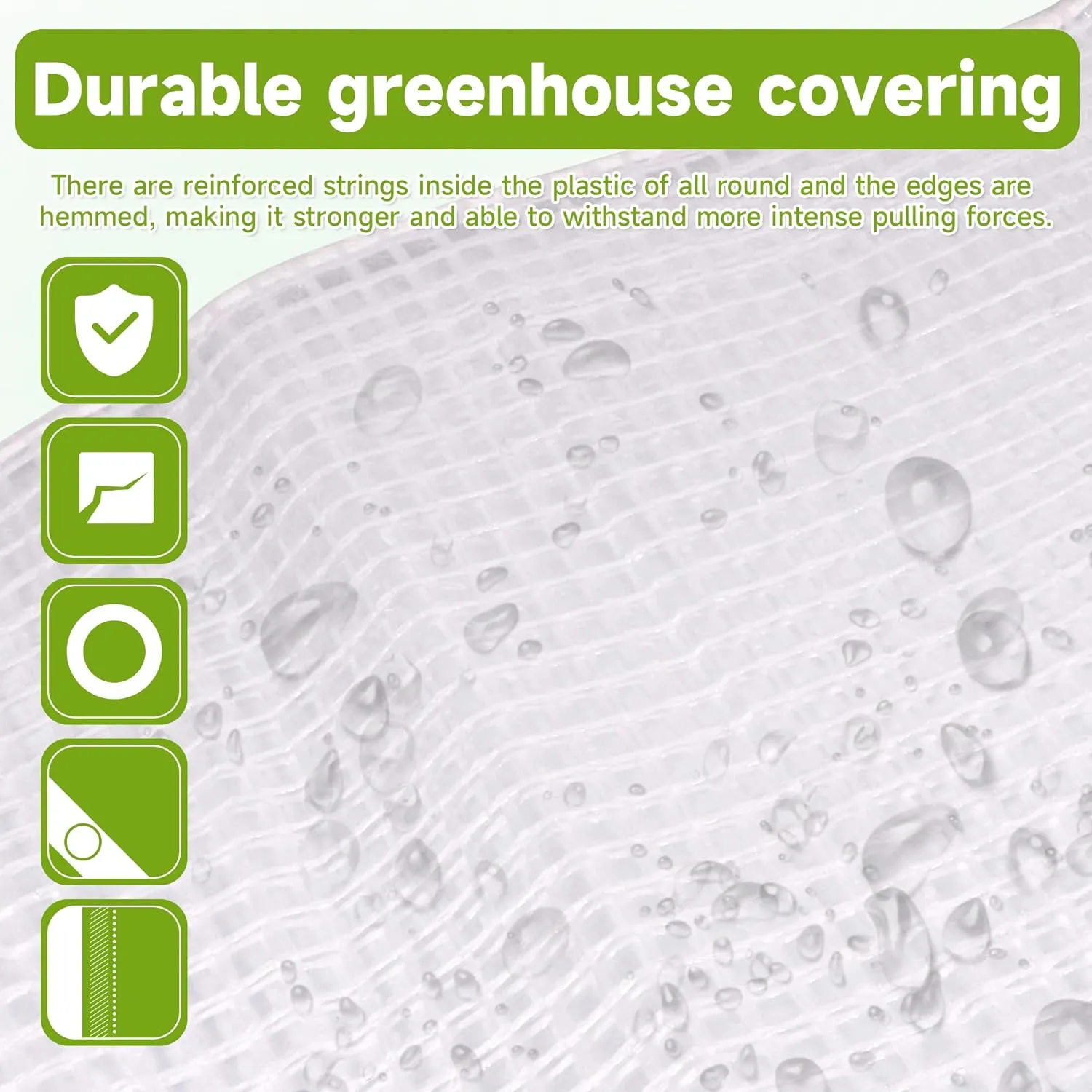 24Ftx26Ft Greenhouse Cover,Clear Plastic Tarps, 16Mil Heavy Duty Waterproof tarp with UV Resistance and Grommets,Clear Tarp Canopy Top for Gardening,Farming,Nursery,Garden