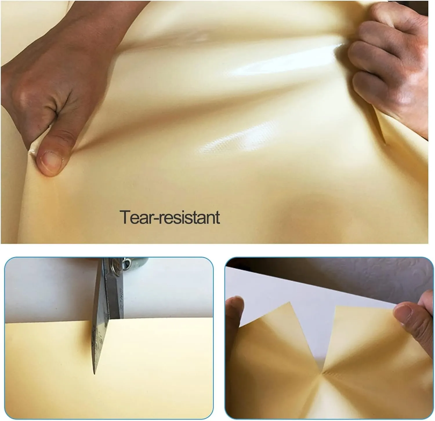 2mx2m/2mx3m/2mx4m/3mx3m Beige Heavy Duty Tarpaulin Sheet 500g/㎡ with Metal Grommets Canopy Tent for Rain Shelter, Camping, Outdoor and Pool Ground Sheet Tarps Cover(1.5x2m)