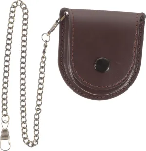2pcs Pu Watch Pouch Chain Design Portable Pocket Watch Case Elegant Storage Holder for Men Women Lightweight Pu for Travel Outdoor Use