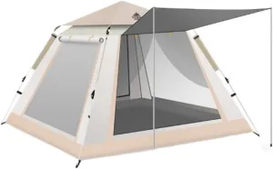 3-4 Person Camping Outdoor Tent，Traveling on The Beach Double Layer Automatic Pop-up Tent，Rain and Sun Resistant, No Need To Build A Tent，3-second Quick Opening, Spacious Space