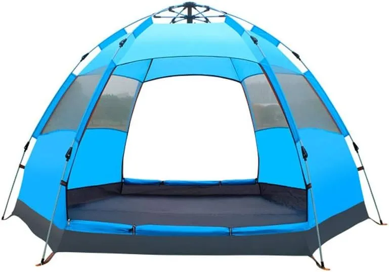 3-4/4-6 Person Hexagon Mongolian Yurt Tent Rainproof Anti-UV Breathable Double Layer Camping Tents for Outdoor Camping