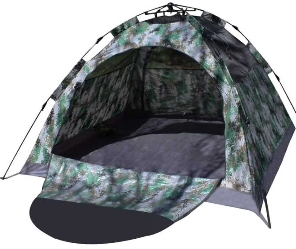 3-5 Persons Lightweight Camping Tent Waterproof Hiking Tent Camouflage Backpacking Tent Pop Up Tent Anti UV for Travelling Beach BBQ Park Fishing Instant Sun Shade Canopy