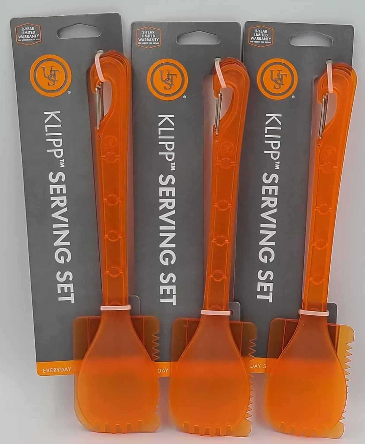 3 Pack KLIPP Serving Set with a Spork and Spatula! Designed BPA Free & Dishwasher Safe! Great for Cooking at Home or While Camping!