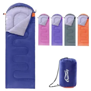 3 Seasons Camping Sleeping Bag  w/ Compression Sack-Adults & Kids