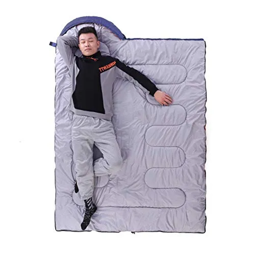 3 Seasons Camping Sleeping Bag  w/ Compression Sack-Adults & Kids