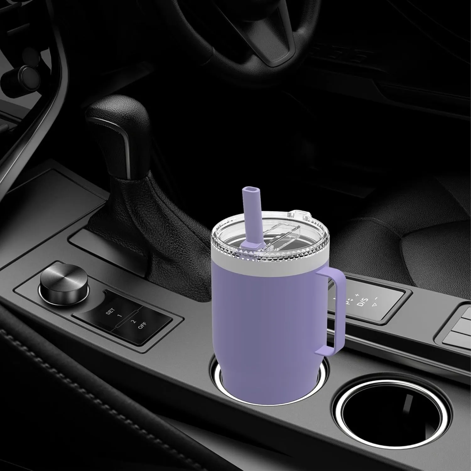 30 oz Straw Leak Proof Lid for YETI,Replacement Lid for Yeti Rambler 30/32 oz Tumbler,26/35/42 oz Straw Mug,and Hydro Flask 32/40oz Travel Tumbler,BPA Free(Cosmic Lilac*2)