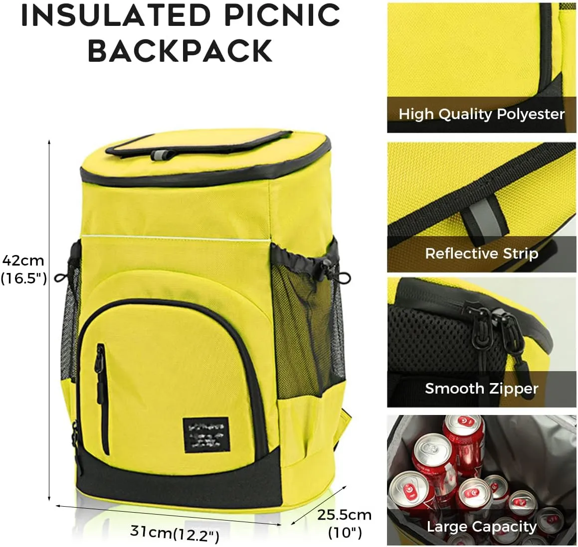 30L Cool Bag Rucksack Insulated BackpackThermal Leakproof Cooler Backpack Picnic Bag Cooler Bag Large Capacity
