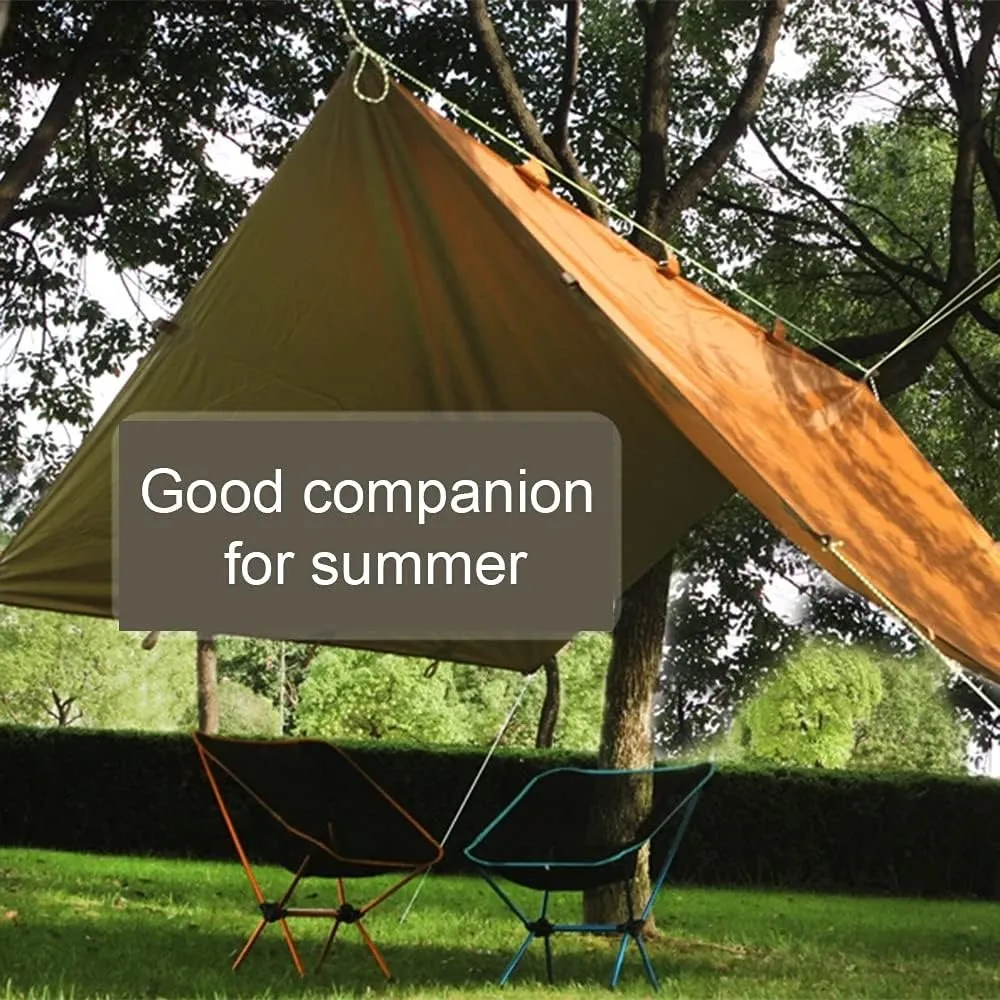 3.2x3m Awning Waterproof Tarp Tent Shade Folding Camping Canopy Ultralight Beach Sun Shelter Camping Tent Travel Tourist Awning (Color : D) (E One Size)