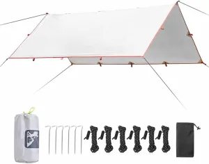3.2x3m Awning Waterproof Tarp Tent Shade Folding Camping Canopy Ultralight Beach Sun Shelter Camping Tent Travel Tourist Awning (Color : D) (E One Size)