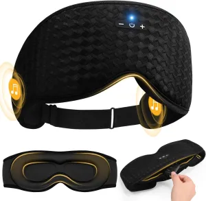 3D Contoured Sleep Mask with Bluetooth Headphones, Adjustable Blackout Sleeping Mask, Easy Installation Sleeping Headphones with Ultra-Thin Stereo Speakers for Men, Women