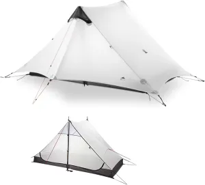 3FULGEAR Lanshan 2 Tent 2 Person Ultralight Camping Tent, 3/4 Season Professional 15D Silnylon Rodless Tent for Camping, Climbing, Hiking