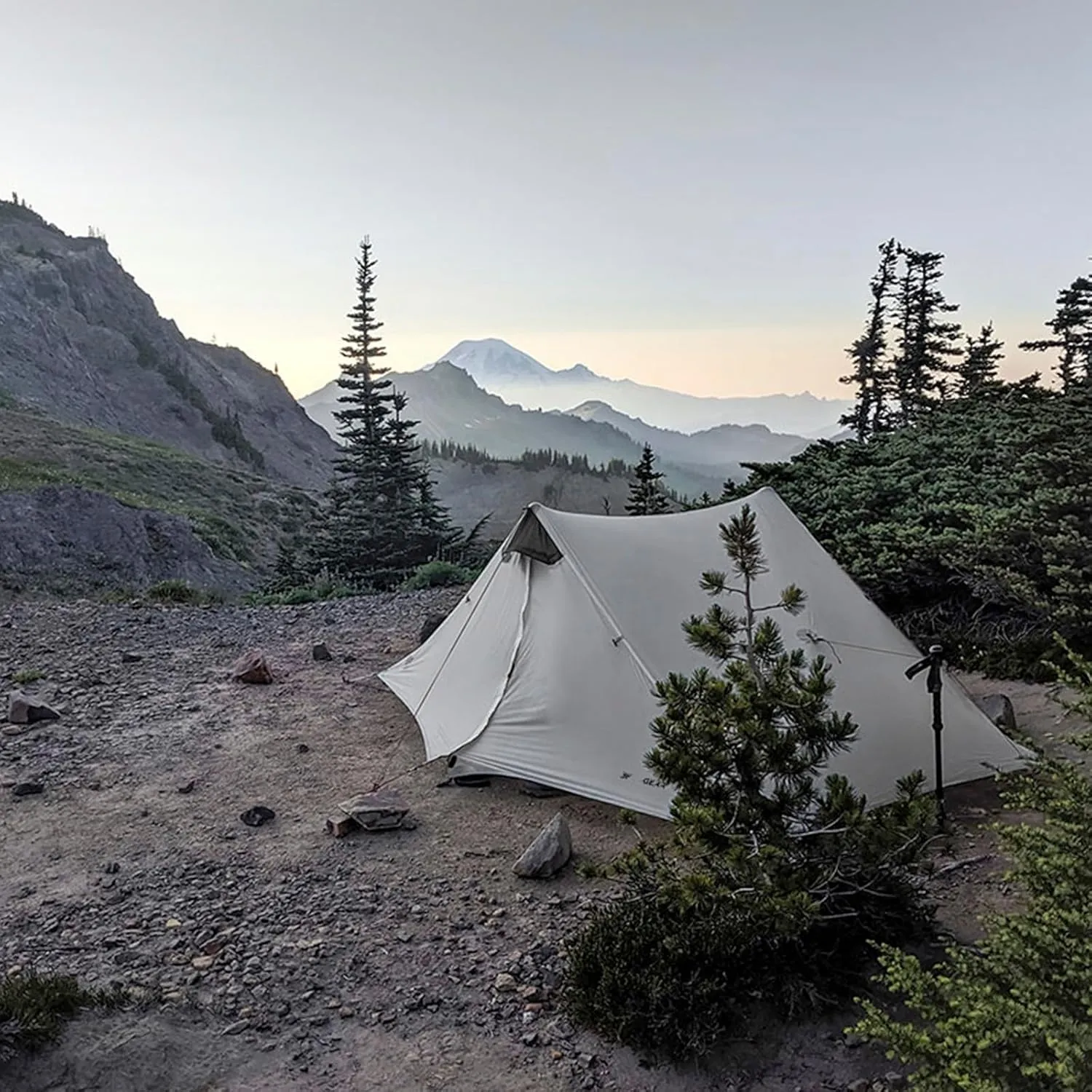 3FULGEAR Lanshan 2 Tent 2 Person Ultralight Camping Tent, 3/4 Season Professional 15D Silnylon Rodless Tent for Camping, Climbing, Hiking