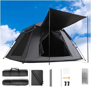4-Man Pop-Up Tent for Adults, Waterproof, Blackout Design, Sun Protection, Easy Setup, Ideal for Camping, Hiking, Mountaineering