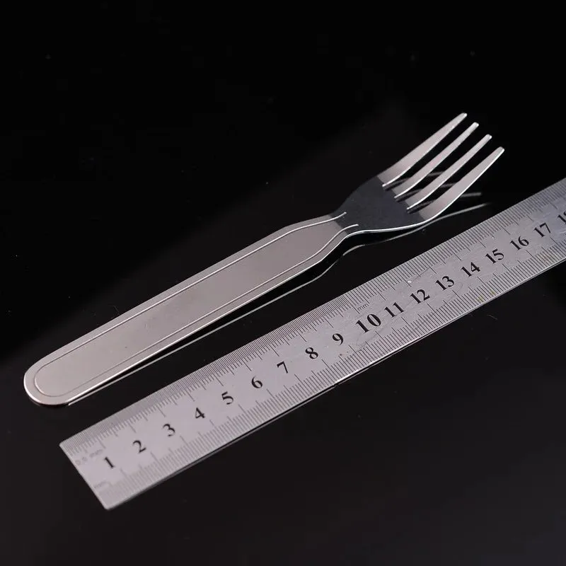 4 Pcs Portable Stainless Steel Tableware Set - Foldable Knife, Fork, Spoon, and Bottle Opener