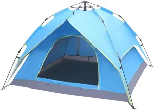 4 Person Family Dome Tent with Removable Rain Fly, Easy Set Up for Camp Backpacking Hiking Outdoor,Blue