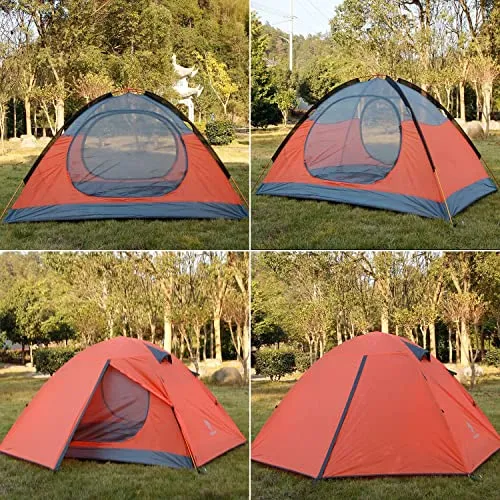 4 Season 2-3 Person Lightweight Backpacking Tent Windproof Camping Tent Awning Family Tent
