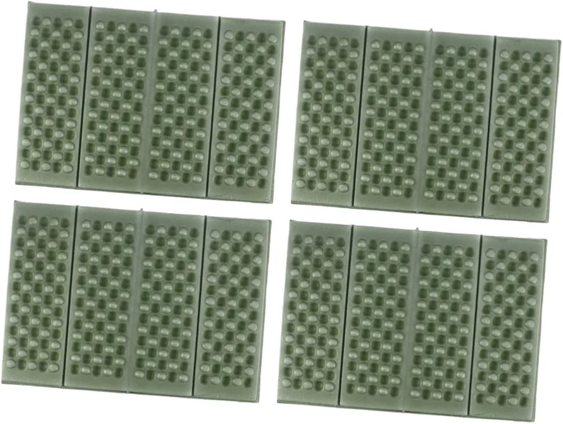 4pcs Folding Pads Camping Seat Cushion Sleeping Pad Camping Seat Pad Cushion Travel Pad Camping Folding Sleeping Mat Foam Camp Pad Sitting Pad Outdoor Tent Picnic Rug Seating Green