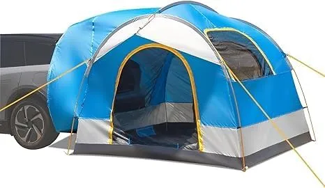 5 Person SUV Tent Waterproof PU2000mm Double Layer Tent with 2 Doors, Family Camping Tent for Outdoor Travel wit Carry Bag Size 8FT x 8FT x 6.5FT - Blue