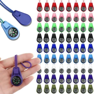 50 Pack Colorful Mini Compasses for Camping Hiking Outdoor and Scout Adventures Bulk Compass Cord Pocket Sized Party Favors