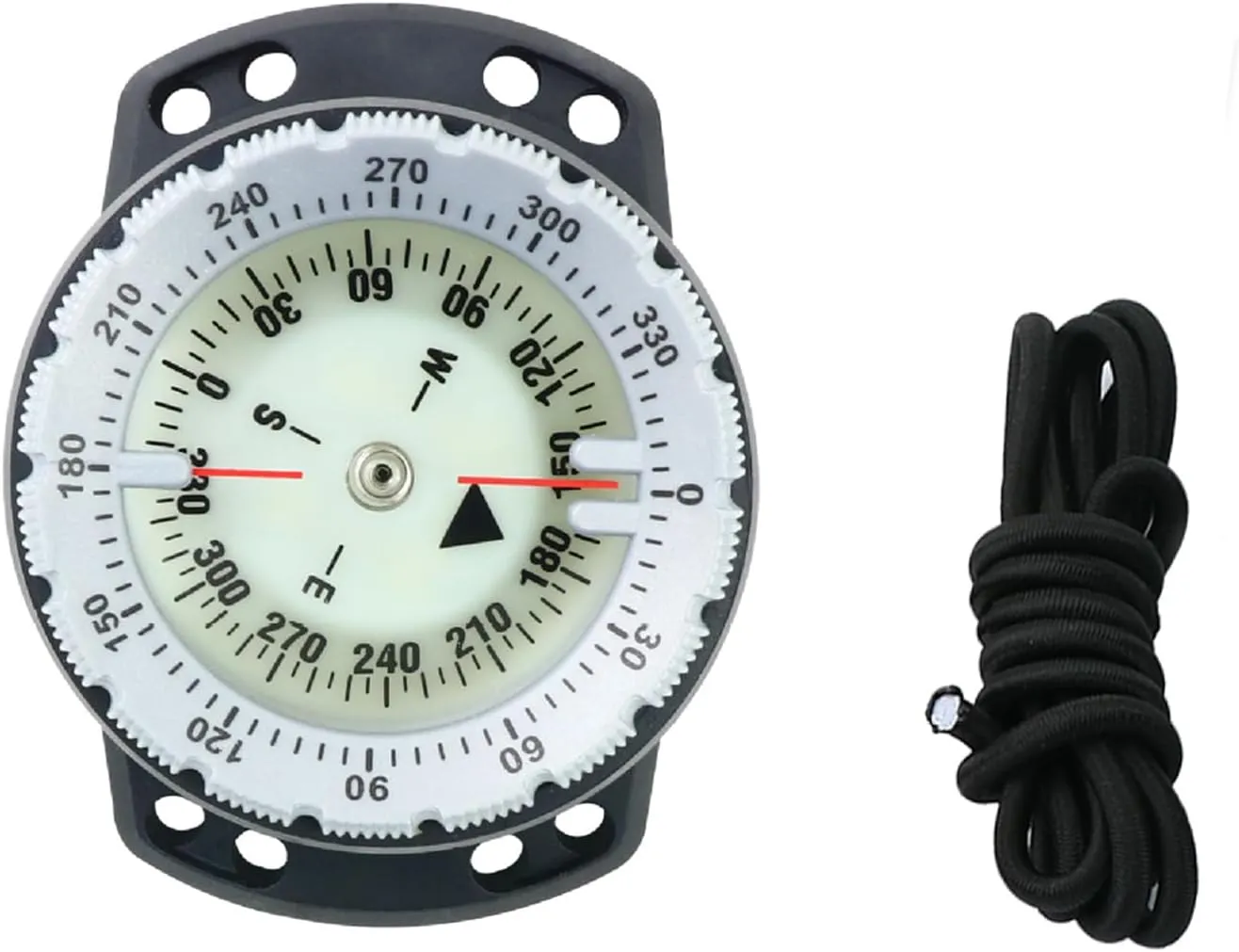 50M Scuba Dive Compass Portable Underwater Diving Navigation Wrist Noctilucent Compass with Elastic Cord for Underwater Diving, Sailing, Camping, Hiking