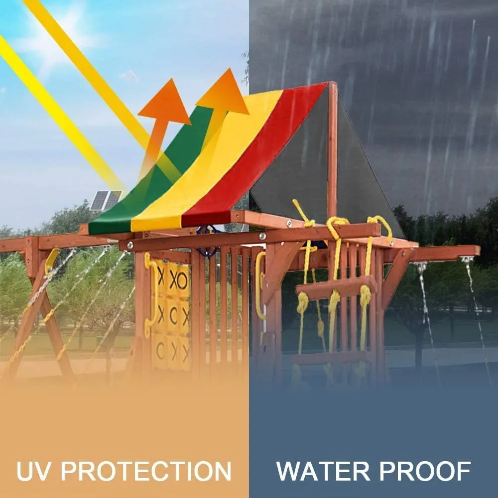 52 inch x 90 inch Swing Set Replacement Tarp for Play Set Outdoor, Multi-Color