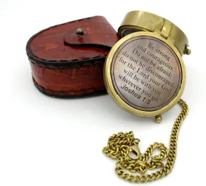 5MoonSun5's Be Strong and Courageous, Do Not Be Afraid Engraved Compass,The Scripture Joshua 1:9 Engraved Gifts, Confirmation Gift Ideas, Baptism Gifts, Missionary Gifts, Birthday Gifts.