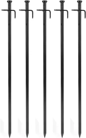 5Pcs Tent Stakes, Multiuse Heavy Duty Steel Tent Stakes,Outdoor Camping Windproof Professional Ground Stakes for Outdoor Camping Canopy and tarp(40cm)