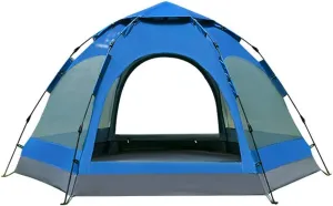 6-9 Person Hexagon Mongolian Yurt Tent Rainproof Anti-UV Breathable Double Layer Camping Tent for Outdoor Camping