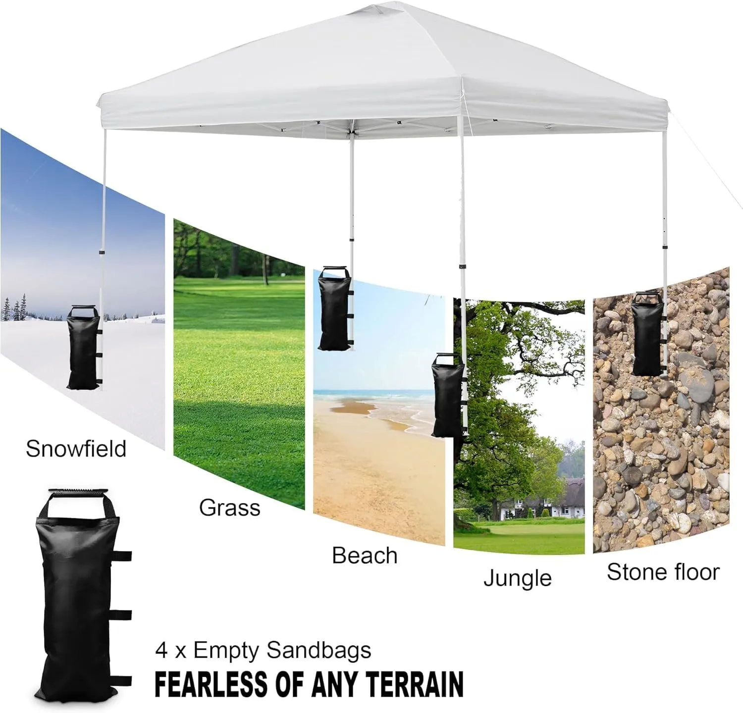6 Pack SANWAY Sand Bags for Canopy Weights (No Sand)-Sand Bags for Weight - Sandbags for Canopy Tent- Canopy Weights for Canopy Tent Legs - Canopy Weights with Handles, Black