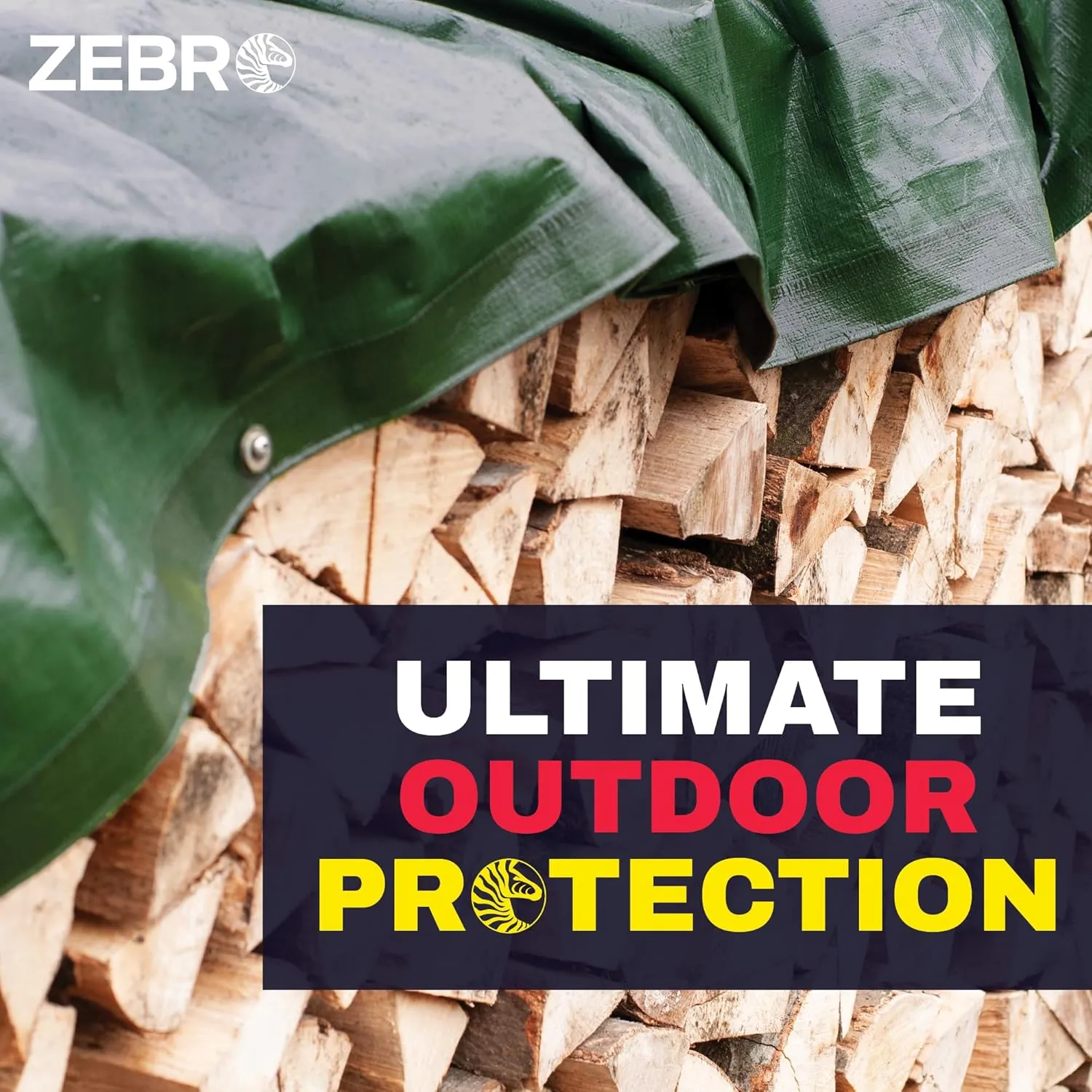 6' x 8' Green Heavy Duty Tarp with Grommets Reinforced - 16 Mil Thick - Double Sided Plastic Tarps Waterproof - Large Tarpaulin Cover for Outdoor Camping Over/Under Tent Tarp RV Roof Rain - Zebro