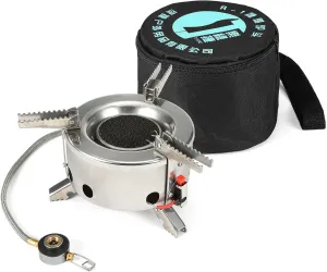 6000W Camping Gas Stove Windproof Foldable Backpacking Hiking Cooking Stove with Pio Ignition