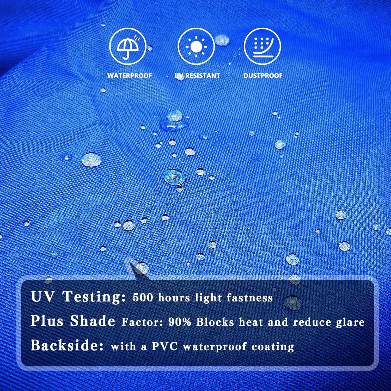 6.5x7Ft Waterproof Canvas Tarp Blue，Heavy Duty Multipurpose Oxford Tarpaulin Cover for Canopy Tent, Roof, Boats, Pool, Woodpile, Robust, Rip & Tear Proof, 20mil