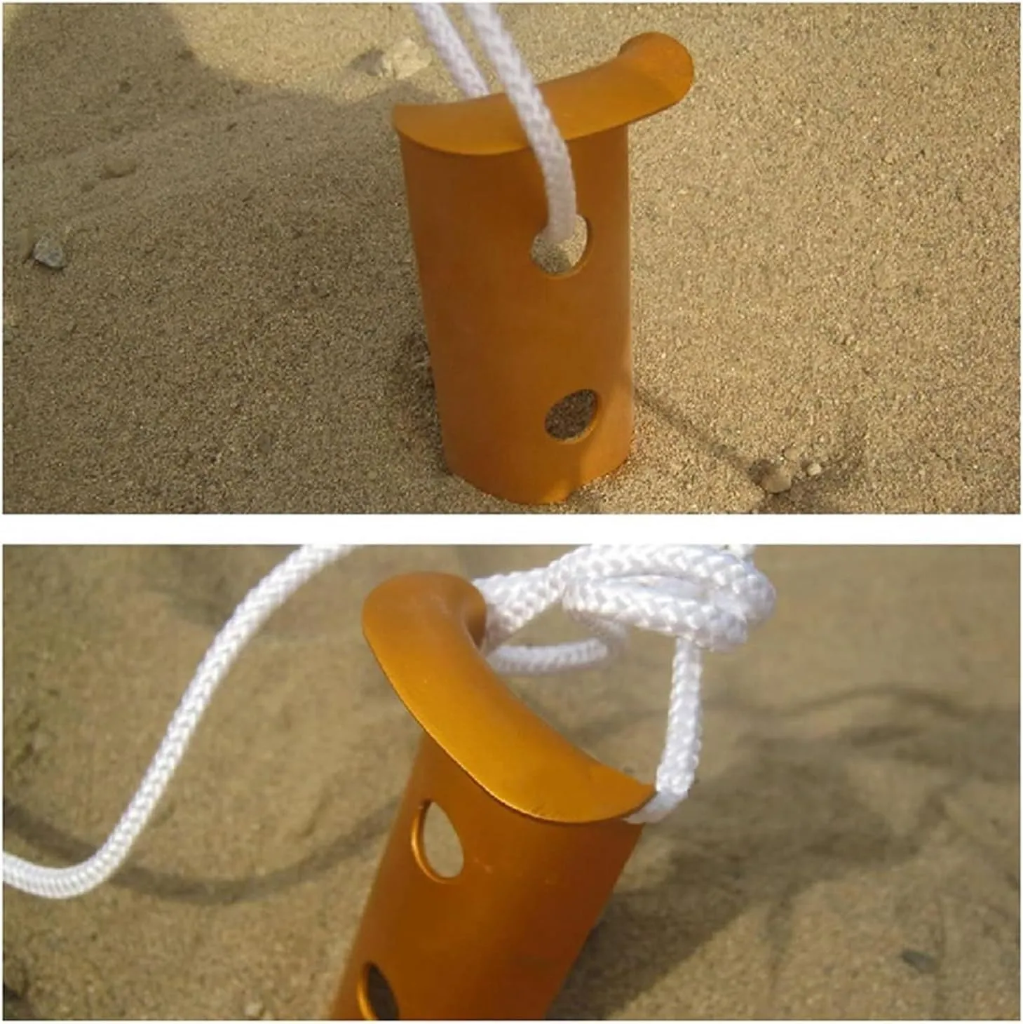 6Pcs Snow and Sand Tent Stakes Pegs Aluminum Alloy U-Shaped Pegs Tent Nails Lightweight for Camping Hiking Backpacking