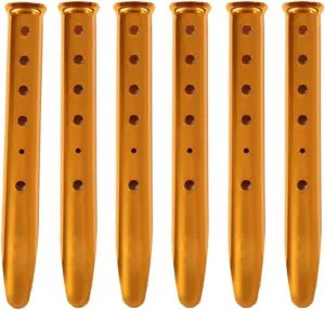 6Pcs Snow and Sand Tent Stakes Pegs Aluminum Alloy U-Shaped Pegs Tent Nails Lightweight for Camping Hiking Backpacking