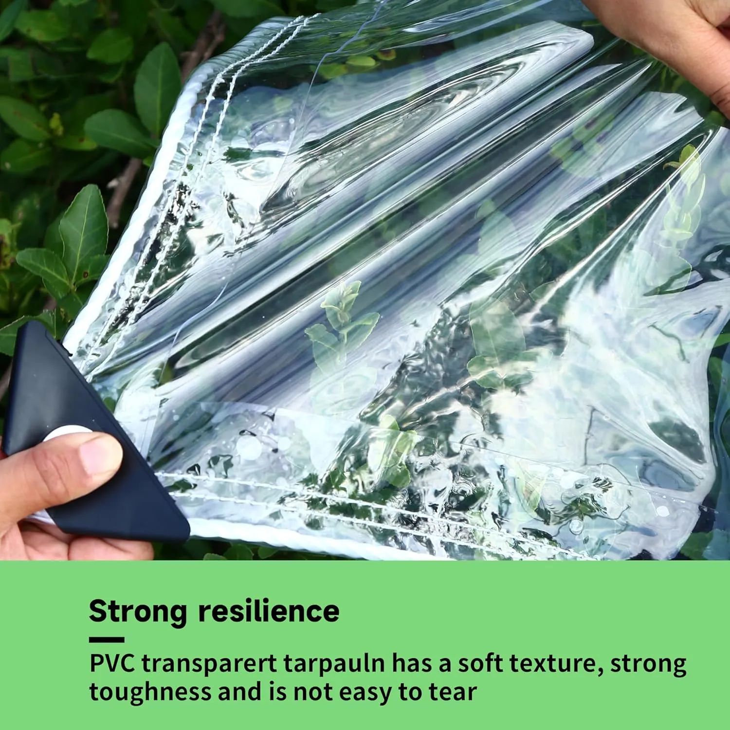 6'x8' 20 Mil Heavy Duty Clear Vinyl PVC Tarp,UV Resistant Glass Tarps Transparent Tarpaulin with Grommets&Reinforced Edges,Suit for Plant Greenhouse Balcony Garden Pet Hutch Roof,Full Size