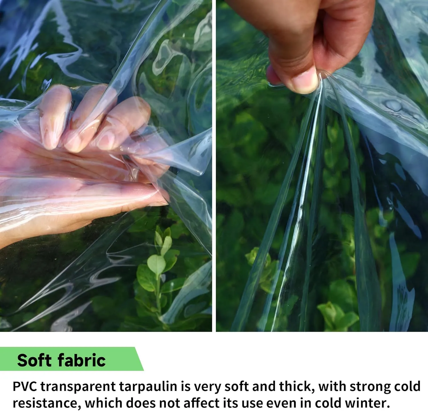 6'x8' 20 Mil Heavy Duty Clear Vinyl PVC Tarp,UV Resistant Glass Tarps Transparent Tarpaulin with Grommets&Reinforced Edges,Suit for Plant Greenhouse Balcony Garden Pet Hutch Roof,Full Size